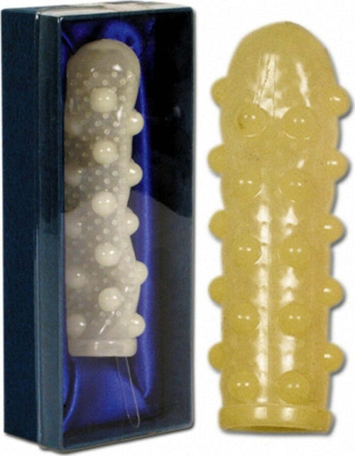 Guaina per Pene Prolunga Fallica con Rilievi Phosporescent & Transparent Jelly Sleeve Guaina Trasparente Fosforescente Salute e cura della persona/Erotismo e contraccezione/Sex toys/Guaine e prolunghe per il pene Kondorama - Martinsicuro, Commerciovirtuoso.it