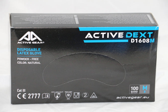 Guanti In Lattice Senza Polvere Bianchi Scatola 100 Pezzi Type B/KMTPS1 Contro il Rischio Chimico EN ISO 374-1: 2016 Active Gear