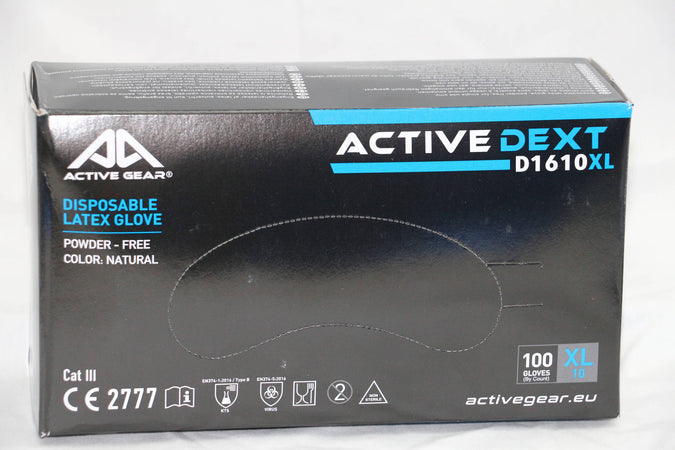 Guanti In Lattice Senza Polvere Bianchi Scatola 100 Pezzi Type B/KMTPS1 Contro il Rischio Chimico EN ISO 374-1: 2016 Active Gear