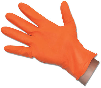 Guanti in Nitrile Arancio Ekogrip 50 Pz. Arancio Spessore 8.8 Gr. Dpi Monouso Senza Polvere 6mil Latex Free Meccanico Officina Gommista