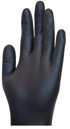 Guanti In Nitrile Neri Aurelia Gloves Bold Max 50 Pz. Neri Spessore 8.8 gr. DPI monouso Senza Polvere 6mil Latex Free Nero