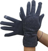 Guanti-Tessuto-Cotone-Donna-Grigio-Fiocco-Glitter-Taglia-8-1/2-Gloves-Fodera