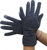 Guanti-Tessuto-Cotone-Donna-Grigio-Fiocco-Glitter-Taglia-8-1/2-Gloves-Fodera