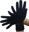 Guanti-Tessuto-Cotone-Donna-Nero-Fiocco-Glitter-Taglia-8-Gloves-Fodera
