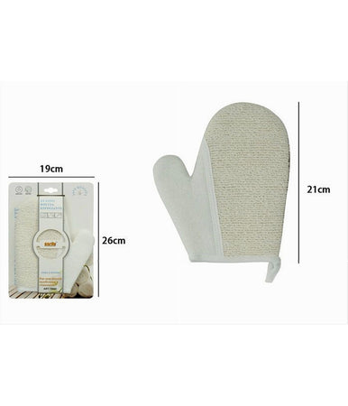 Guanto Doccia Bagno Esfoliante Cura Pulizia Della Pelle Corpo 21 Cm Bianco 79660