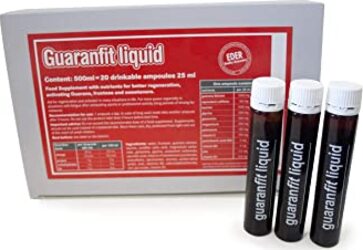 Guaranfit---1500-mg.-estratto-di-Guaranà-con-zinco+taurina+glutammina---pronto-da-bere-al-gusto-limone-arancia,-scatola-da-20-ampulle-da-25-ml.