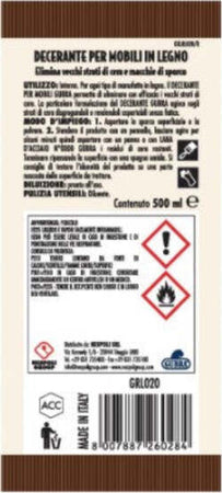 Gubra GRL020 Decerante per mobili in legno 500 ml Fai da te/Pitture trattamenti per pareti e utensili/Finiture sigillanti e antimacchia/Oli Scontolo.net - Potenza, Commerciovirtuoso.it