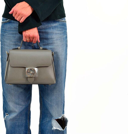 Gucci-Borsa-Interlocking-a-Mano-Grigia-Donna-Logo-Pelle-Dollar-Calf-Mod.-510302-CAO0G-1226-da-donna
