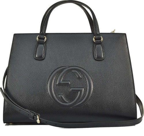 Gucci-Borsa-Soho-Nera-Donna-Pelle-Dollar-Calf-Modello-607721-CAO0G-1000-da-donna