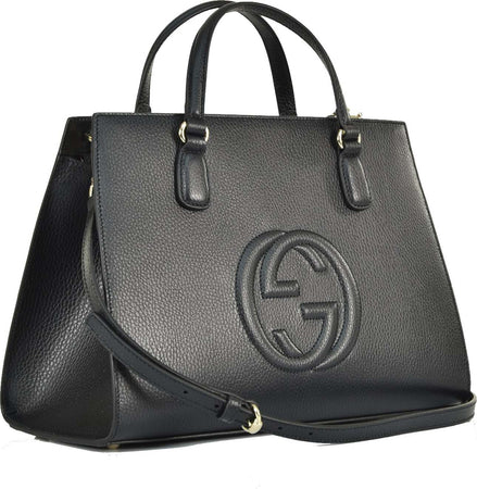 Gucci-Borsa-Soho-Nera-Donna-Pelle-Dollar-Calf-Modello-607721-CAO0G-1000-da-donna
