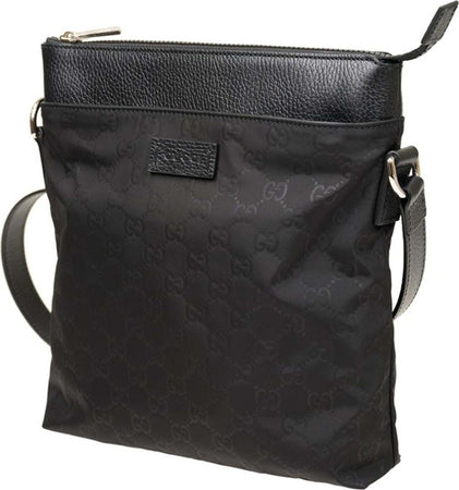 Gucci-Borsello-Messenger-Nero-Uomo-Tessuto-GG-Canvas-e-Pelle-Mod.-510342-K28BN-1000-da-uomo