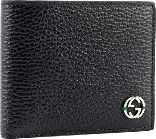 Gucci-Portafogli-Bifold-Nero-e-Verde-Uomo-Pelle-Dollar-Calf-Mod.-610464-CAO2N-1080-da-uomo