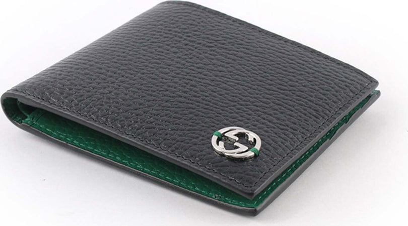 Gucci-Portafogli-Bifold-Nero-e-Verde-Uomo-Pelle-Dollar-Calf-Mod.-610464-CAO2N-1080-da-uomo
