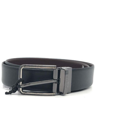 GUESS Cintura uomo double face nera/ marrone