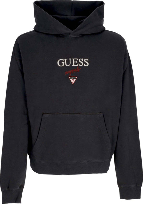 GUESS-ORIGINALS-Felpa-Cappuccio-Uomo-Go-Baker-Logo-Hoodie-Jet-Black-Multi-da-uomo