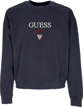 GUESS-ORIGINALS-Felpa-Girocollo-Uomo-Go-Baker-Logo-Crewneck-Jet-Black-Multi-da-uomo