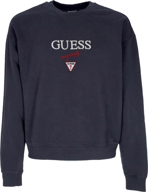 GUESS-ORIGINALS-Felpa-Girocollo-Uomo-Go-Baker-Logo-Crewneck-Jet-Black-Multi-da-uomo