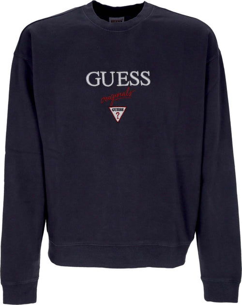 GUESS-ORIGINALS-Felpa-Girocollo-Uomo-Go-Baker-Logo-Crewneck-Jet-Black-Multi-da-uomo