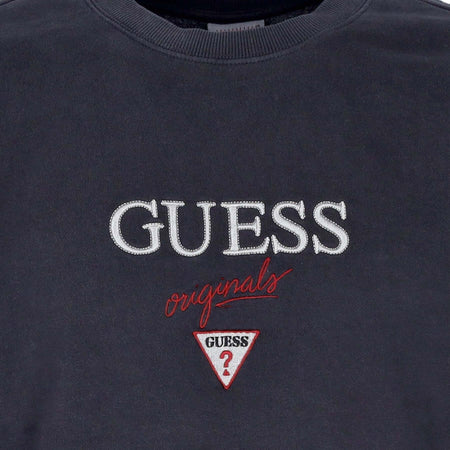 GUESS-ORIGINALS-Felpa-Girocollo-Uomo-Go-Baker-Logo-Crewneck-Jet-Black-Multi-da-uomo