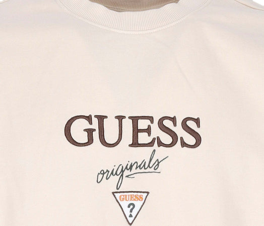 GUESS-ORIGINALS-Felpa-Girocollo-Uomo-Go-Baker-Logo-Crewneck-Sandy-Shore-Multi-da-uomo