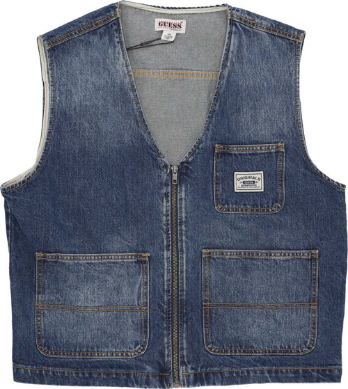 GUESS-ORIGINALS-Smanicato-Uomo-Go-Denim-Vest-Originals-Dark-Wash-da-uomo