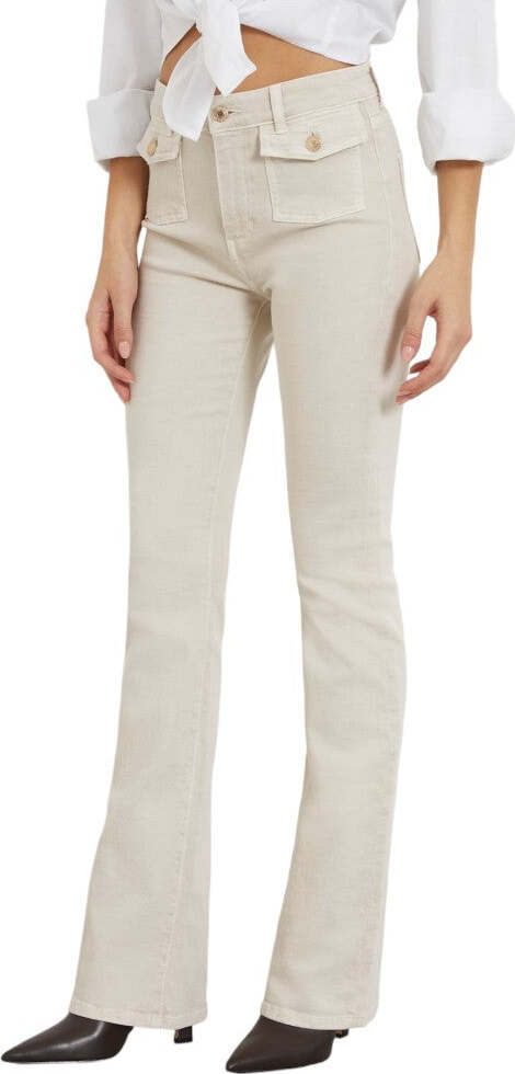 Guess-pantaloni-crema-Sexy-Flare-W4RB38-WFY1A
