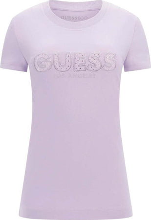 Guess-t-shirt-lilla-logo-strass-Sangallo-W4GI14-J1314