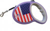 Guinzaglio-America-Flexi-Retrattile-5-Mt-Nastro-Allungabile-Avvolgibile-Estensibile-Per-Cane-Fino-A-18kg