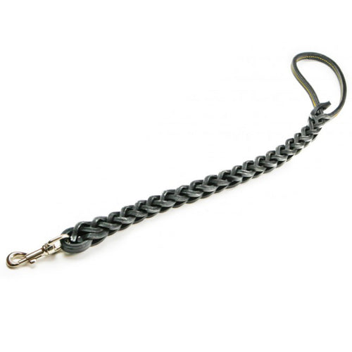Guinzaglio per cane con Tripla treccia in Cuoio e moschettone 70 cm