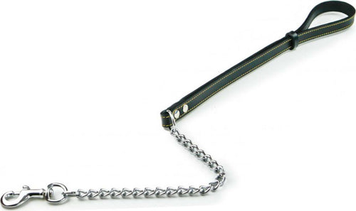 Guinzaglio con catena in doppio cuoio cucito 85 cm Prodotti per animali domestici/Cani/Collari imbracature e guinzagli/Guinzagli/Guinzagli base La Zappa - Altamura, Commerciovirtuoso.it
