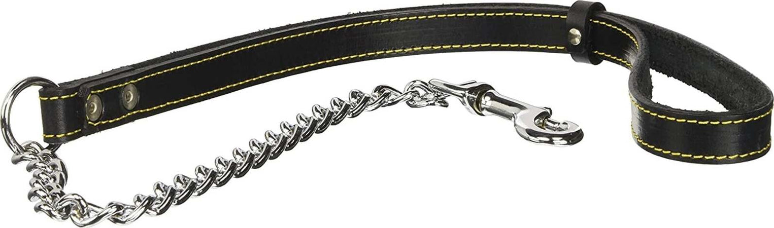 Guinzaglio con catena in doppio cuoio cucito 85 cm Prodotti per animali domestici/Cani/Collari imbracature e guinzagli/Guinzagli/Guinzagli base La Zappa - Altamura, Commerciovirtuoso.it