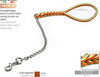 Guinzaglio per cane con treccia in pelle bovina e catena 70 cm Prodotti per animali domestici/Cani/Collari imbracature e guinzagli/Guinzagli/Guinzagli base La Zappa - Altamura, Commerciovirtuoso.it