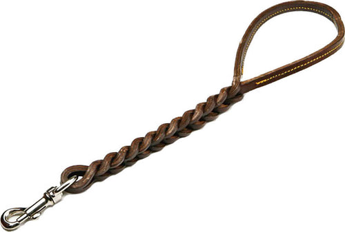 Guinzaglio-per-Cane-in-Cuoio-a-Doppia-Treccia-45-cm-Nuova-Cuoio