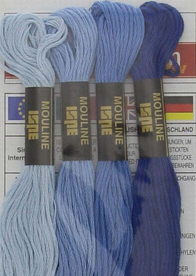 GUTERMANN---4-PEZZI---MATASSINE-DI-FILO-PER-RICAMO-MOULINE---COLORE-MIX-BLU---4PZx8MT