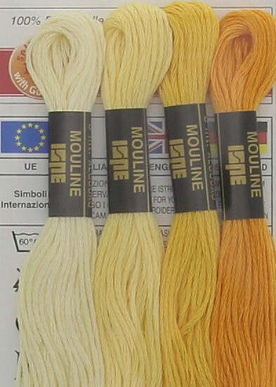 GUTERMANN---4-PEZZI---MATASSINE-DI-FILO-PER-RICAMO-MOULINE---COLORE-MIX-GIALLO---4PZx8MT