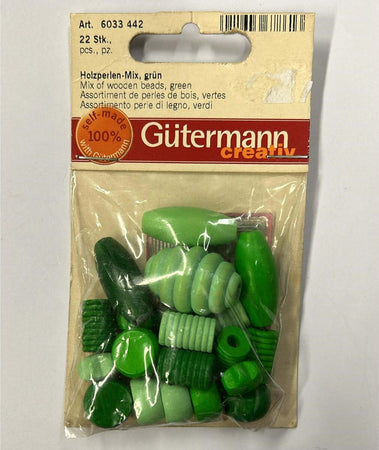 GUTERMANN---ASSORTIMENTO-PERLE-DI-LEGNO-VERDI-22-PZ