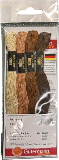 GUTERMANN---FILO-RICAMO-MOULINE-MIX-BEIGE-4PZ-X-8MT