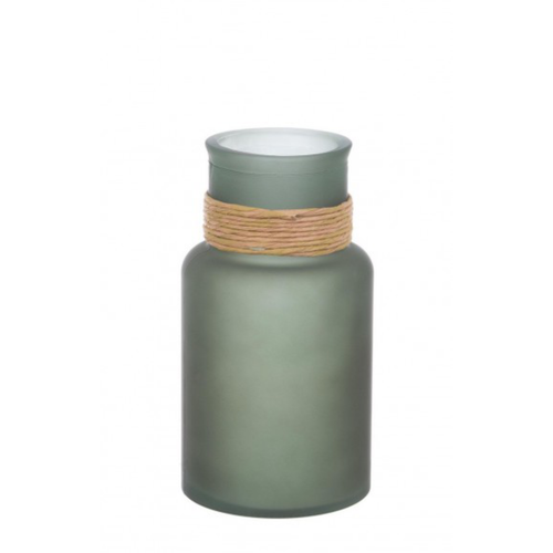 Vaso rotang tondo in vetro riciclato verde