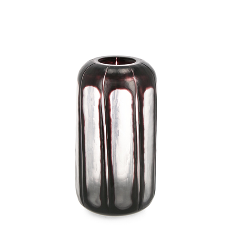 Vaso "Kirinda" prodotto in vetro fatto a mano trasparent nero