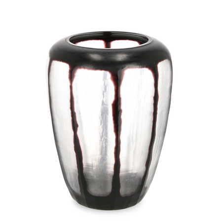Vaso "Kirinda" prodotto in vetro fatto a mano trasparent nero