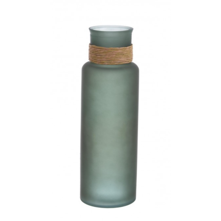 Vaso rotang tondo in vetro riciclato verde