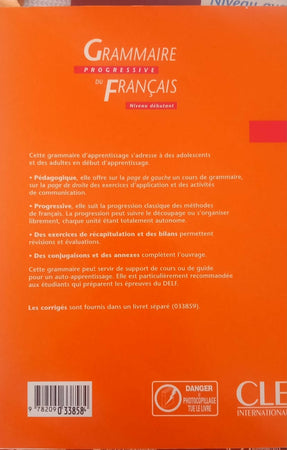 Grammaire progressive du Français Niveau Débutant libro di seconda mano ( Principiante) con 400 esercizi 160 pagine