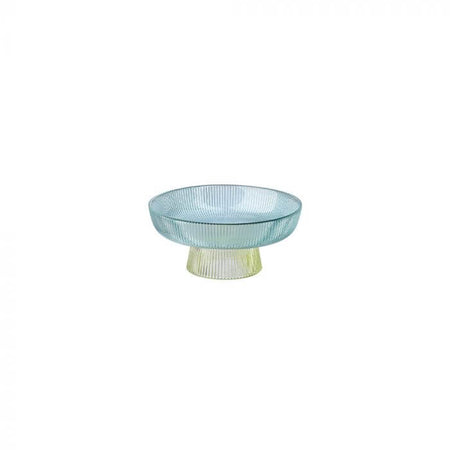 Centrotavola Evviva 5758 in vetro azzurro verde, dimensioni 20x8,5 cm, ideale per decorazioni, composizioni o uso da tavola elegante.