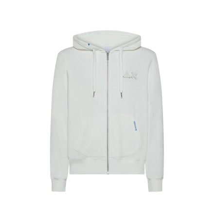 SUN68 felpe con cappuccio uomo sun68 - hoodie zip vintage broken - bianco da uomo