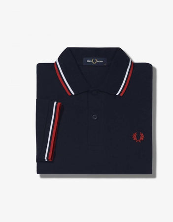 Fred Perry Polo Con Doppia Riga Uomo Slim Fit Polo Maniche Corte Con Colletto