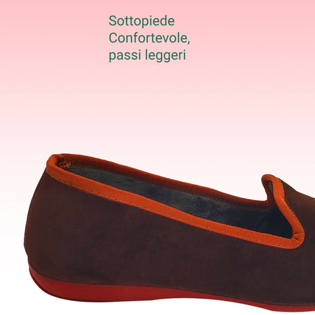 Dorea magiche ballerine donna scarpe in vellutino rasato eleganti friulane per ricevimenti, vera produzione artigianale spagnola