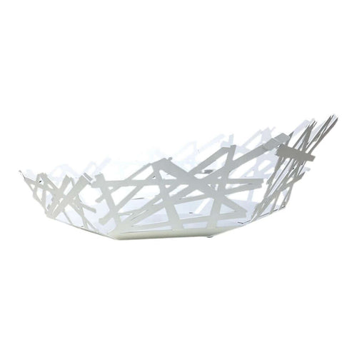 Cesto centrotavola Big Tokyo Ceart in acciaio dolce, design moderno taglio laser, 42x33x11 cm, artigianale Made in Italy, ideale come porta frutta decorativo.