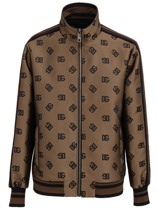 Dolce & Gabbana Giubbino con zip all over logo da uomo