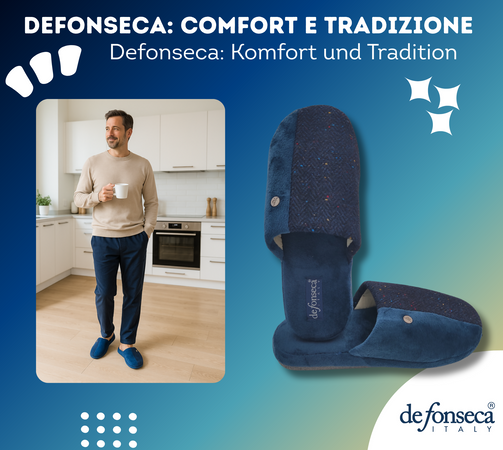 de fonseca Savoia Ciabatte Uomo Invernali da Casa, Pantofole Chiuse e Calde, Produzione Artigianale