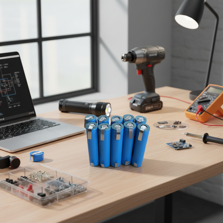 Stock 10 Batterie 18650 Li-Ion 4800mAh 3.7V - Maxi Fornitura con Linguette Paglietta Pre-Saldate per Pacco Batteria